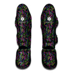 Pink Blue And Green Paisley Print Muay Thai Shin Guard