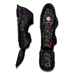 Pink Blue And Green Paisley Print Muay Thai Shin Guard