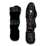 Pink Blue And Green Paisley Print Muay Thai Shin Guard