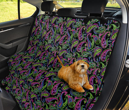 Pink Blue And Green Paisley Print Pet Car Back Seat Cover