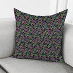 Pink Blue And Green Paisley Print Pillow Cover