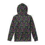 Pink Blue And Green Paisley Print Pullover Hoodie