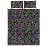 Pink Blue And Green Paisley Print Quilt Bed Set