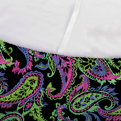 Pink Blue And Green Paisley Print Sofa Cover