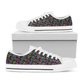 Pink Blue And Green Paisley Print White Low Top Sneakers