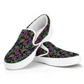 Pink Blue And Green Paisley Print White Slip On Sneakers