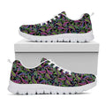 Pink Blue And Green Paisley Print White Running Shoes