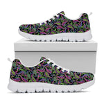 Pink Blue And Green Paisley Print White Sneakers