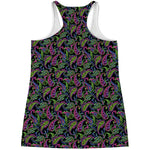 Pink Blue And Green Paisley Print Women's Racerback Tank Top