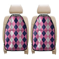 Pink Blue And White Argyle Pattern Print Car Seat Organizers