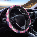 Pink Blue And White Argyle Pattern Print Car Steering Wheel Cover