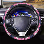 Pink Blue And White Argyle Pattern Print Car Steering Wheel Cover