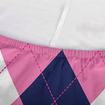 Pink Blue And White Argyle Pattern Print Sofa Cover