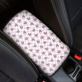 Pink Boston Terrier Plaid Print Car Center Console Cover