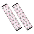 Pink Boston Terrier Plaid Print Car Seat Belt Covers