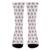 Pink Boston Terrier Plaid Print Crew Socks