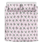 Pink Boston Terrier Plaid Print Duvet Cover Bedding Set