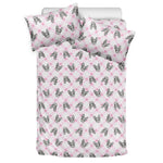 Pink Boston Terrier Plaid Print Duvet Cover Bedding Set