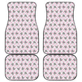 Pink Boston Terrier Plaid Print Front and Back Car Floor Mats