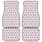 Pink Boston Terrier Plaid Print Front and Back Car Floor Mats