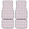 Pink Boston Terrier Plaid Print Front and Back Car Floor Mats