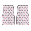 Pink Boston Terrier Plaid Print Front Car Floor Mats