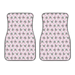 Pink Boston Terrier Plaid Print Front Car Floor Mats