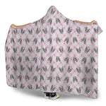 Pink Boston Terrier Plaid Print Hooded Blanket