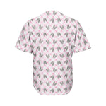 Pink Boston Terrier Plaid Print Men's Baseball Jersey