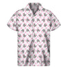 Pink Boston Terrier Plaid Print Men's Short Sleeve Shirt