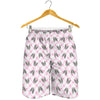 Pink Boston Terrier Plaid Print Men's Shorts