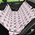 Pink Boston Terrier Plaid Print Pet Car Back Seat Cover