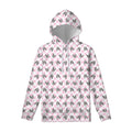 Pink Boston Terrier Plaid Print Pullover Hoodie