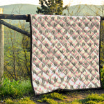 Pink Boston Terrier Plaid Print Quilt