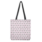 Pink Boston Terrier Plaid Print Tote Bag