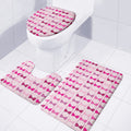 Pink Bra Breast Cancer Pattern Print 3 Piece Bath Mat Set