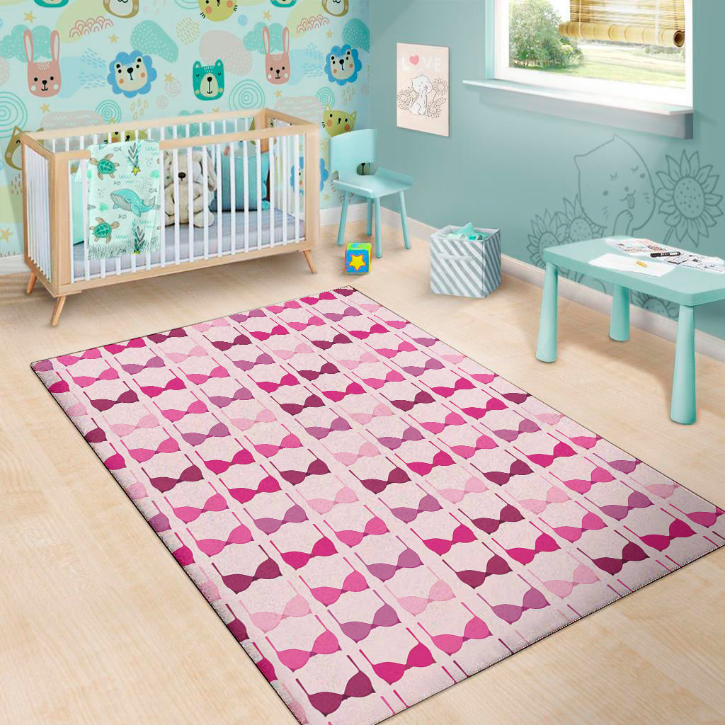 Pink Bra Breast Cancer Pattern Print Area Rug