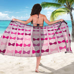 Pink Bra Breast Cancer Pattern Print Beach Sarong Wrap