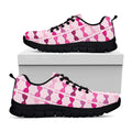 Pink Bra Breast Cancer Pattern Print Black Running Shoes