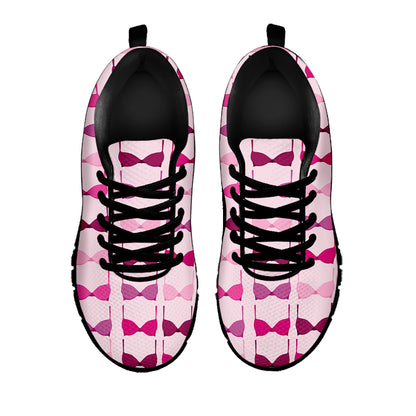 Pink Bra Breast Cancer Pattern Print Black Sneakers