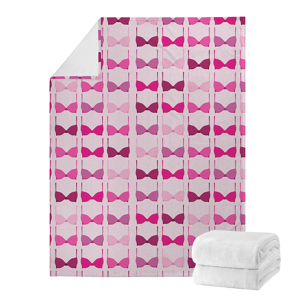 Pink Bra Breast Cancer Pattern Print Blanket
