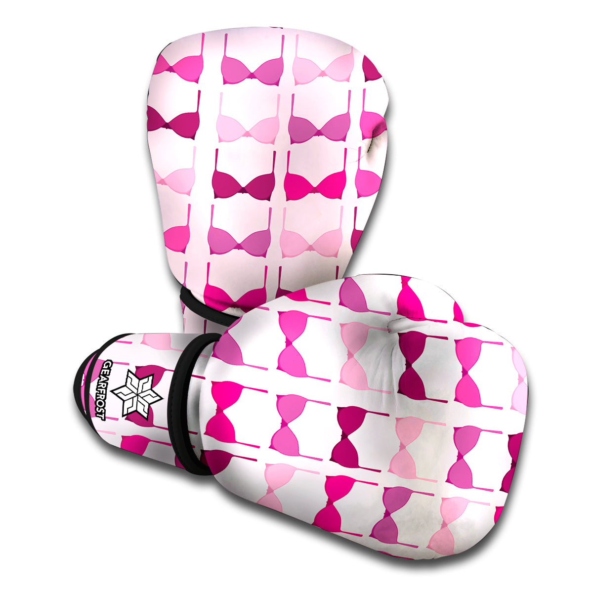 Pink Bra Breast Cancer Pattern Print Boxing Gloves