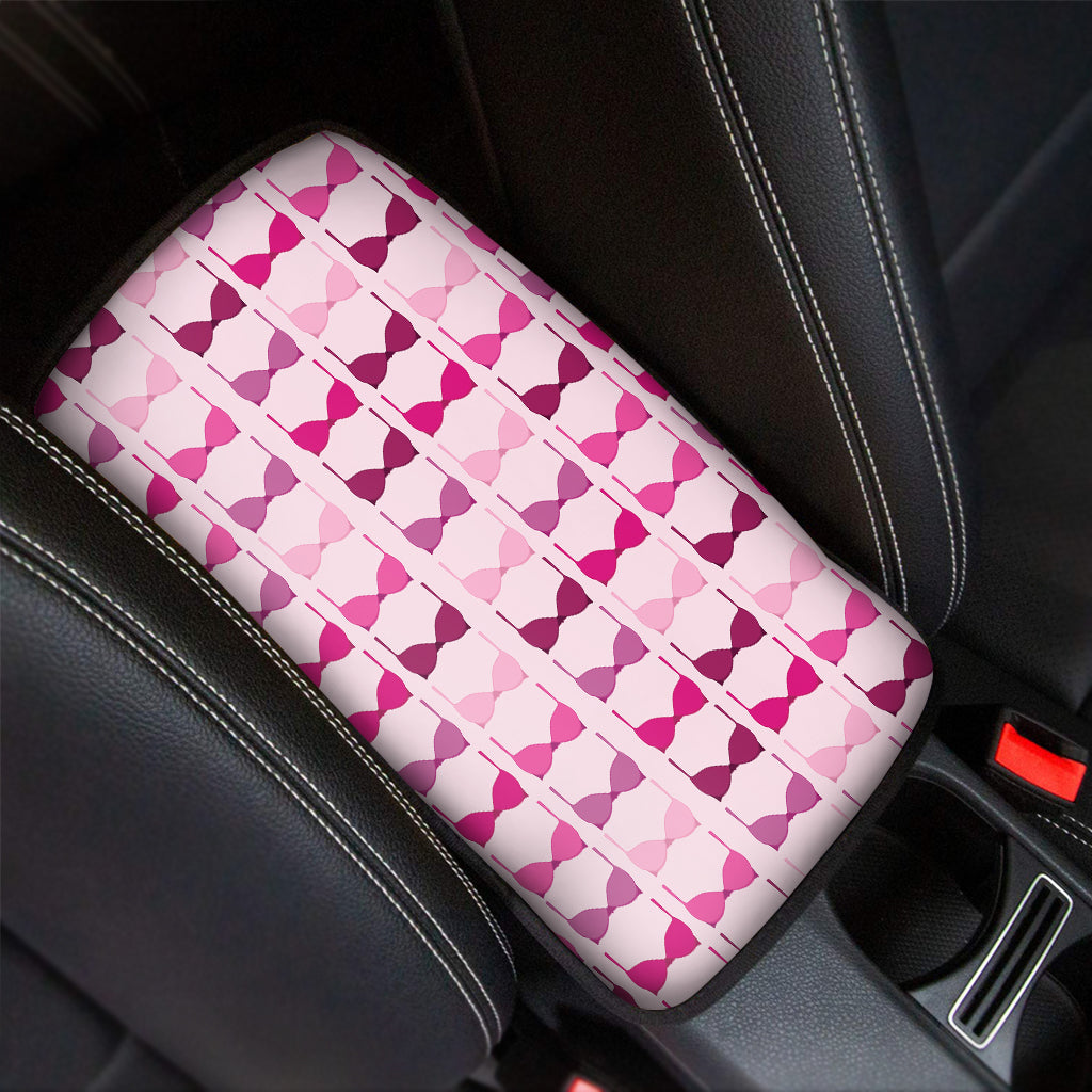 Pink Bra Breast Cancer Pattern Print Car Center Console Cover