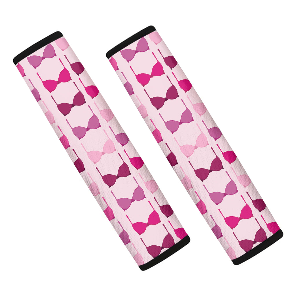 Pink Bra Breast Cancer Pattern Print Car Seat Belt Covers