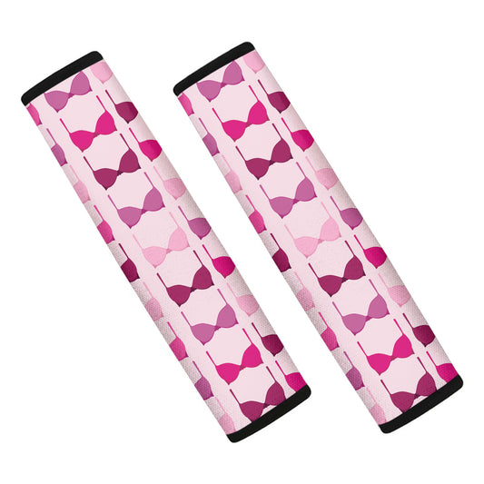 Pink Bra Breast Cancer Pattern Print Car Seat Belt Covers