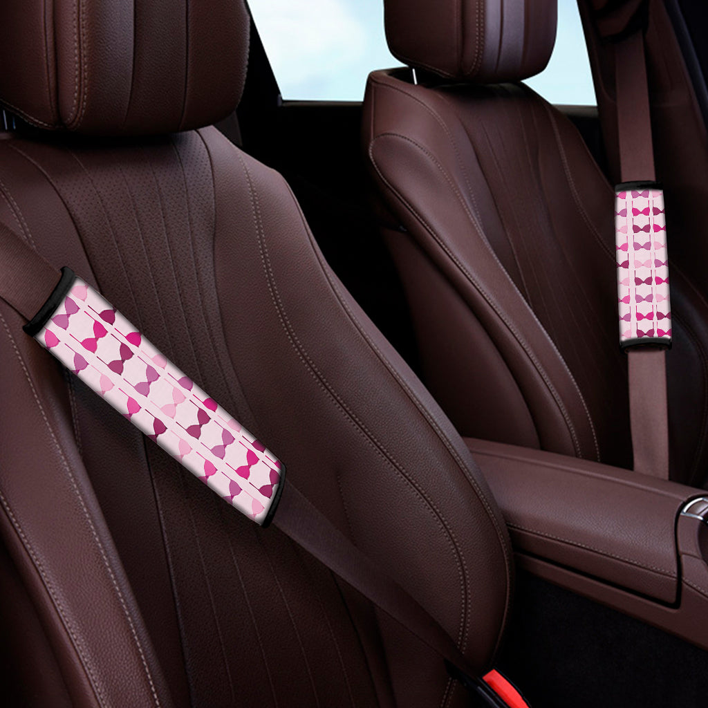 Pink Bra Breast Cancer Pattern Print Car Seat Belt Covers