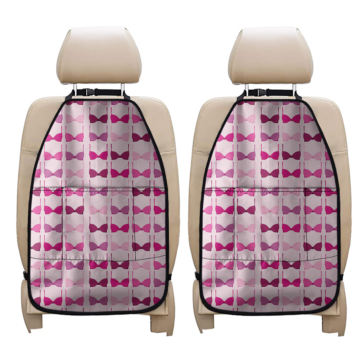 Pink Bra Breast Cancer Pattern Print Car Seat Organizers