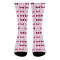 Pink Bra Breast Cancer Pattern Print Crew Socks