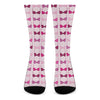 Pink Bra Breast Cancer Pattern Print Crew Socks