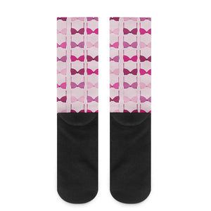 Pink Bra Breast Cancer Pattern Print Crew Socks